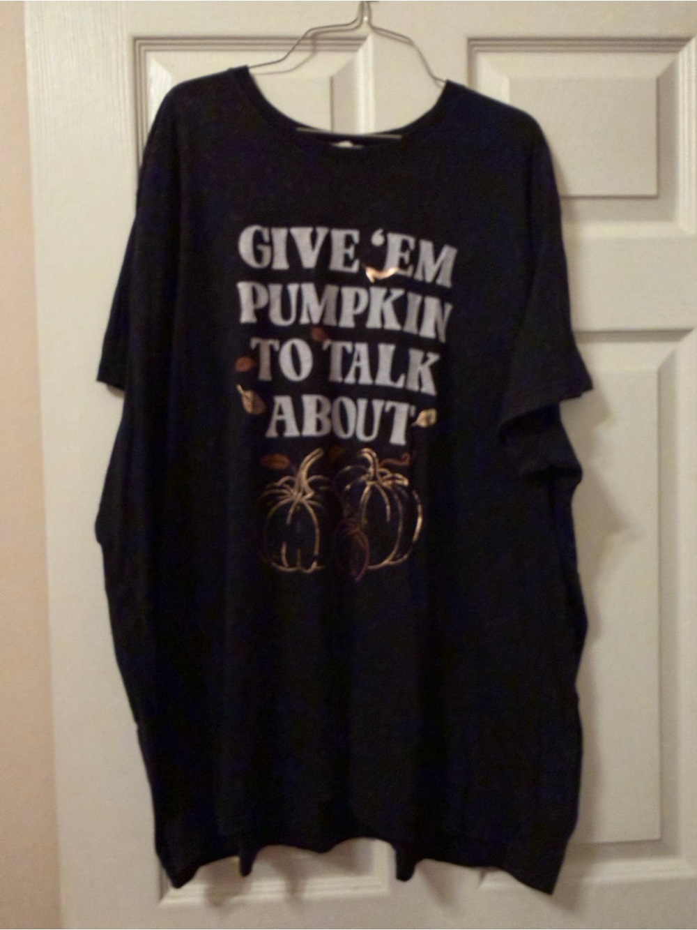 Black Graphic Pumpkin Tee - Give 'Em Pumpkin to Talk About. Great for the Fall.